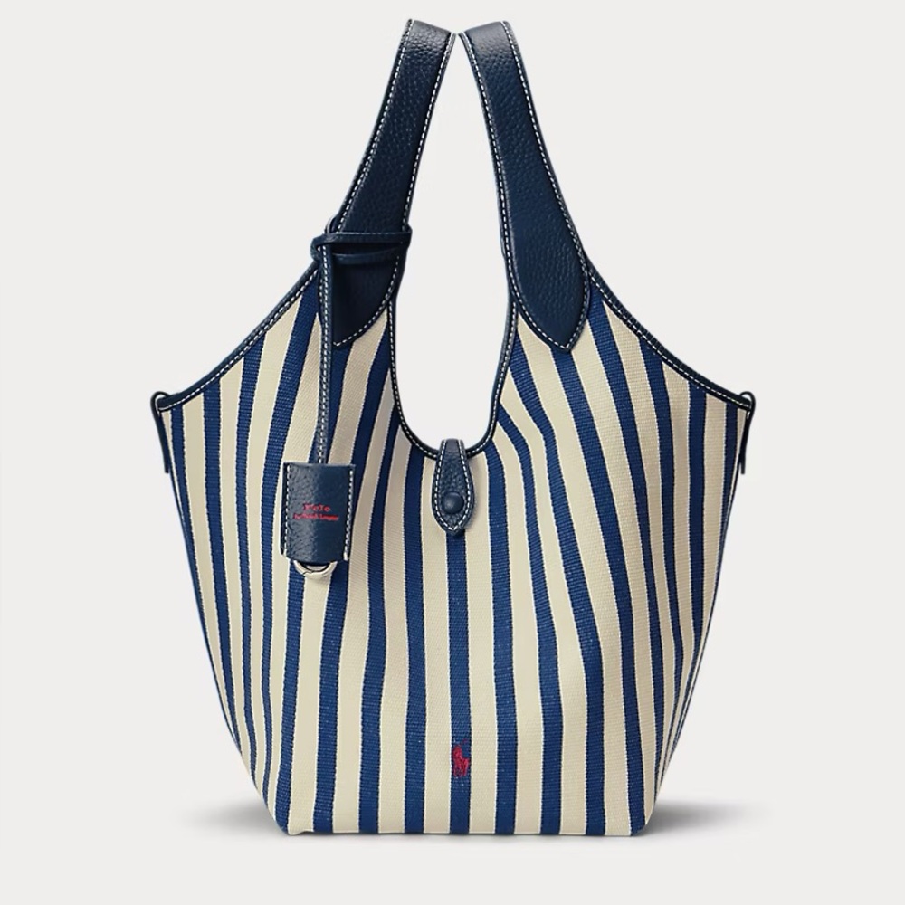 Ralph Lauren Polo Play Striped Canvas Tote